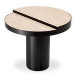 Eichholtz Side Table Excelsior nature's embrace. The side table's bronze finish imbues an air of opulence, while the travertine