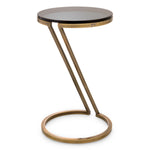 Eichholtz Side Table Falcone artistic design. The vintage brass finish exudes timeless sophistication while the smoked glass tabletop ext...