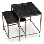 Eichholtz Side Table Ferndale set of 2 set. These two artisan-crafted pieces boast square-shaped tops of luxurious black granite, each se...