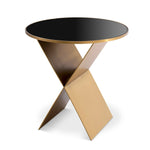 Eichholtz Side Table Fitch S With its brushed brass finish and black glass tabletop, Side Table Fitch S adds a