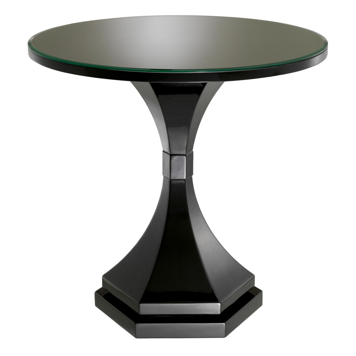 Eichholtz Side Table Harlem black finish. Its design captures the elegance of ancient architecture, seamlessly blending historical charm and