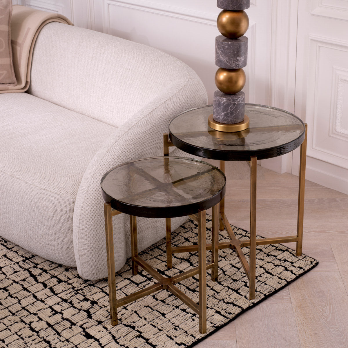 Eichholtz Side Table Haymann set of 2 for the ultimate in sophistication. Differing from piece to piece, each table in the collection