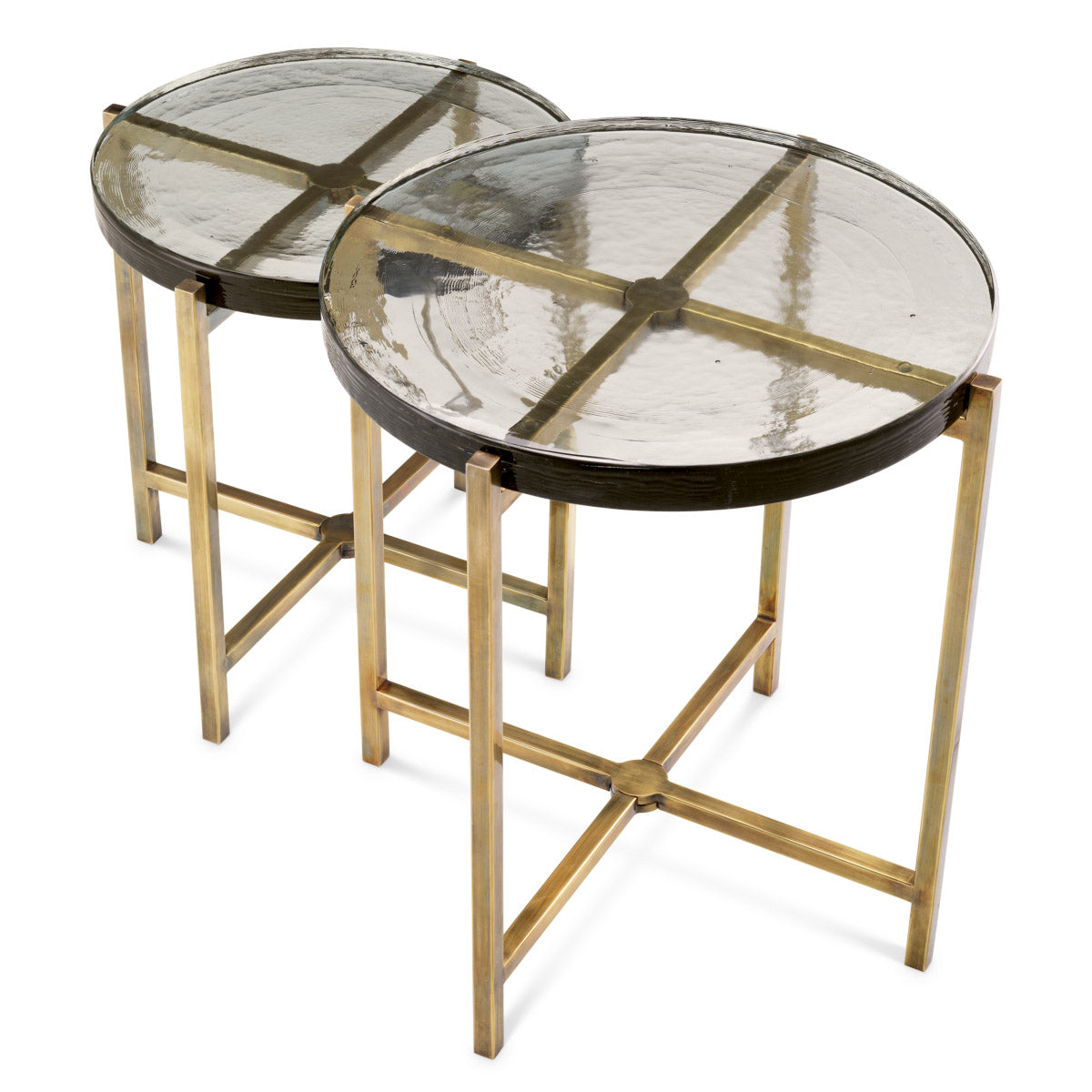 Eichholtz Side Table Haymann set of 2 is unique and one-of-a-kind. Whether used separately or nested together, the versatile design of the