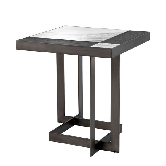 Eichholtz Side Table Hermoza The chic Hermoza Side Table successfully couples the richness of Italian bianco lilac marble and