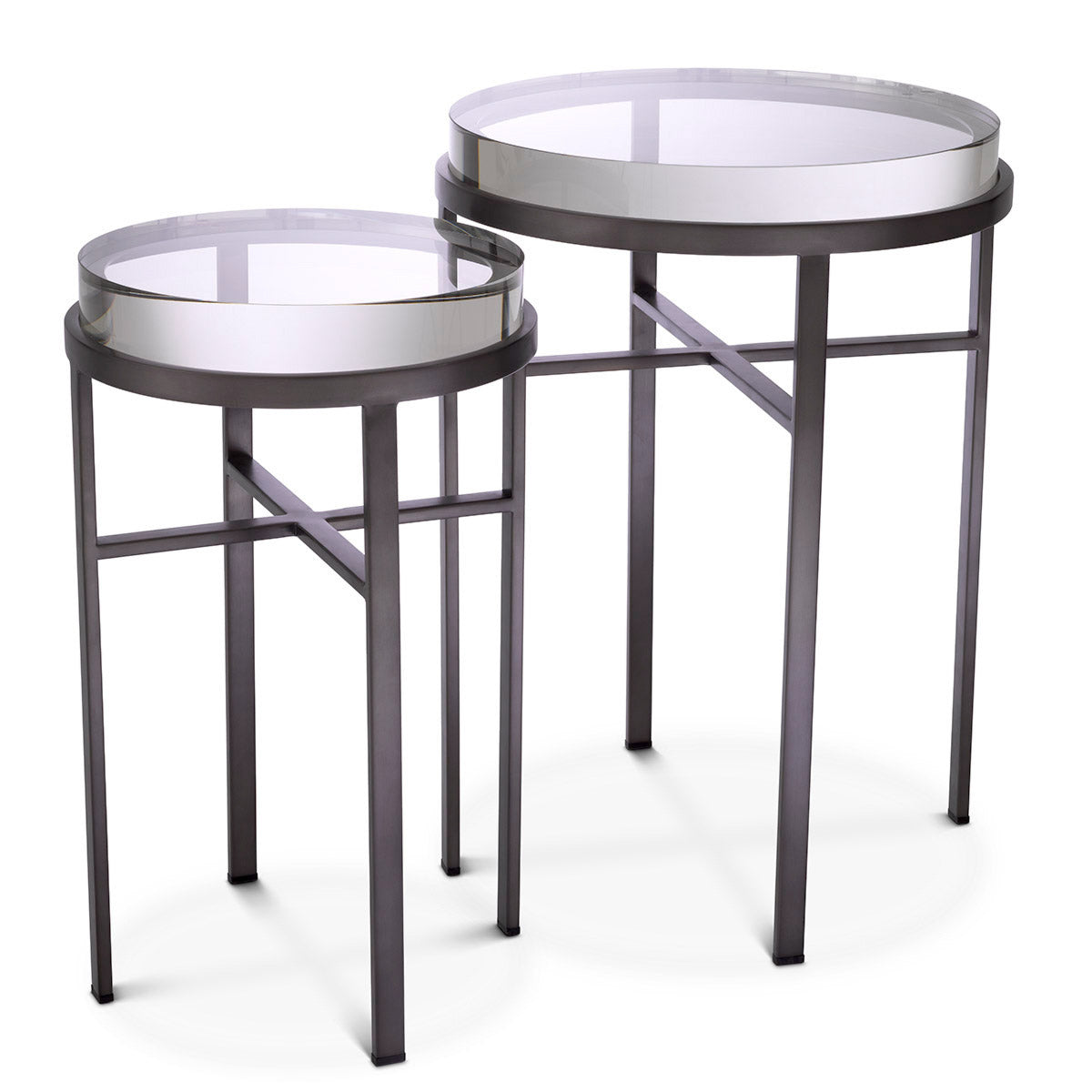 Eichholtz Side Table Hoxton set of 2 This fashionable 2-piece set of Hoxton Side Tables is nothing less than stunning. Featuring a