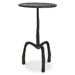 Eichholtz Side Table Kubu S Supported by a tall stand and curved tripod legs, the round tabletop has a raised