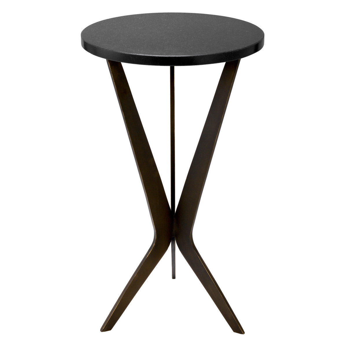 Eichholtz Side Table Malone any room. The sleek base has a bronze finish that goes well with the round