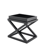 Eichholtz Side Table McArthur Made of birch wood with a black finish, the McArthur Side Table comprises a crossover
