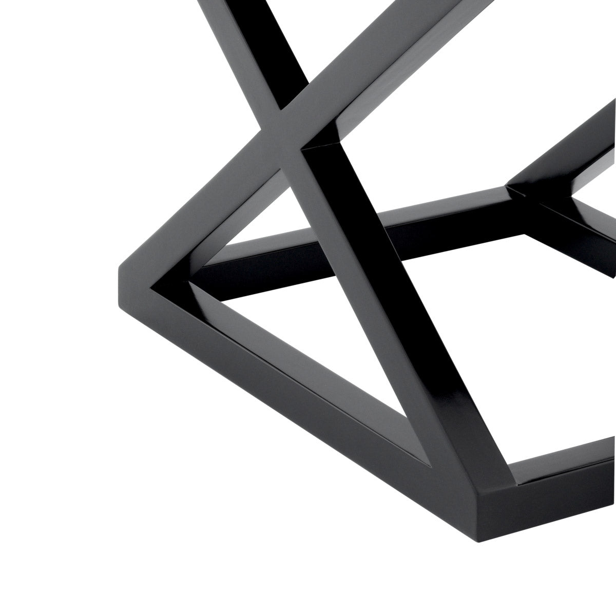 Eichholtz Side Table McArthur birch wood with a black finish, the McArthur Side Table comprises a crossover frame on