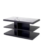 Eichholtz Side Table Miguel The charcoal grey oak veneer Miguel Side Table with Italian bianco lilac marble top will