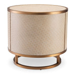 Eichholtz Side Table Napa Valley area or bedroom. Lined with woven washed oak veneer and accentuated by a brushed brass