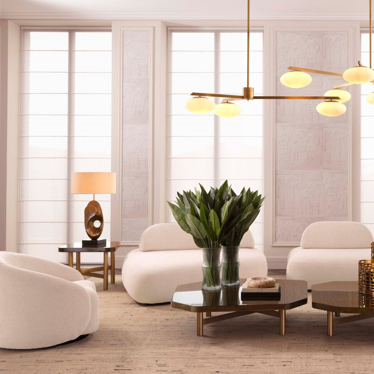 Eichholtz Side Table Oracle reflects light with a mesmerizing gleam, while the brushed brass finish elevates the table to