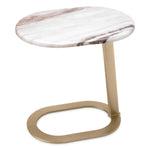 Eichholtz Side Table Oyo captivating allure. A sleek marble top showcases the natural beauty and veining patterns unique to
