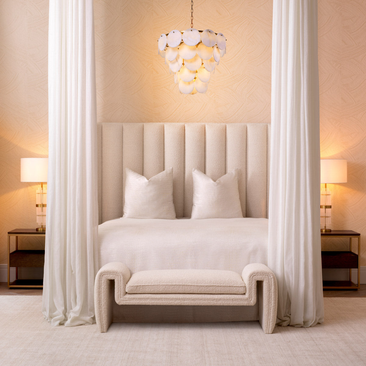 Eichholtz Side Table Parker shelf of mocha straight oak veneer, this chic side table features a modern design with