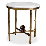 Eichholtz Side Table Pigna Introducing the Pigna Side Table, an enchanting blend of nature and sophistication. A casted brass
