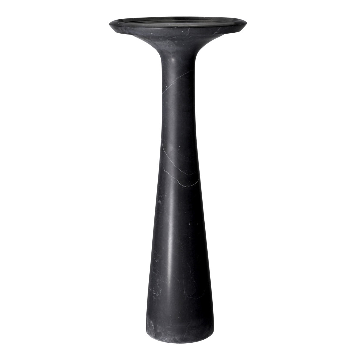 Eichholtz Side Table Pompano high riviera. It is crafted from solid Italian black marble in a seventies style shape. The