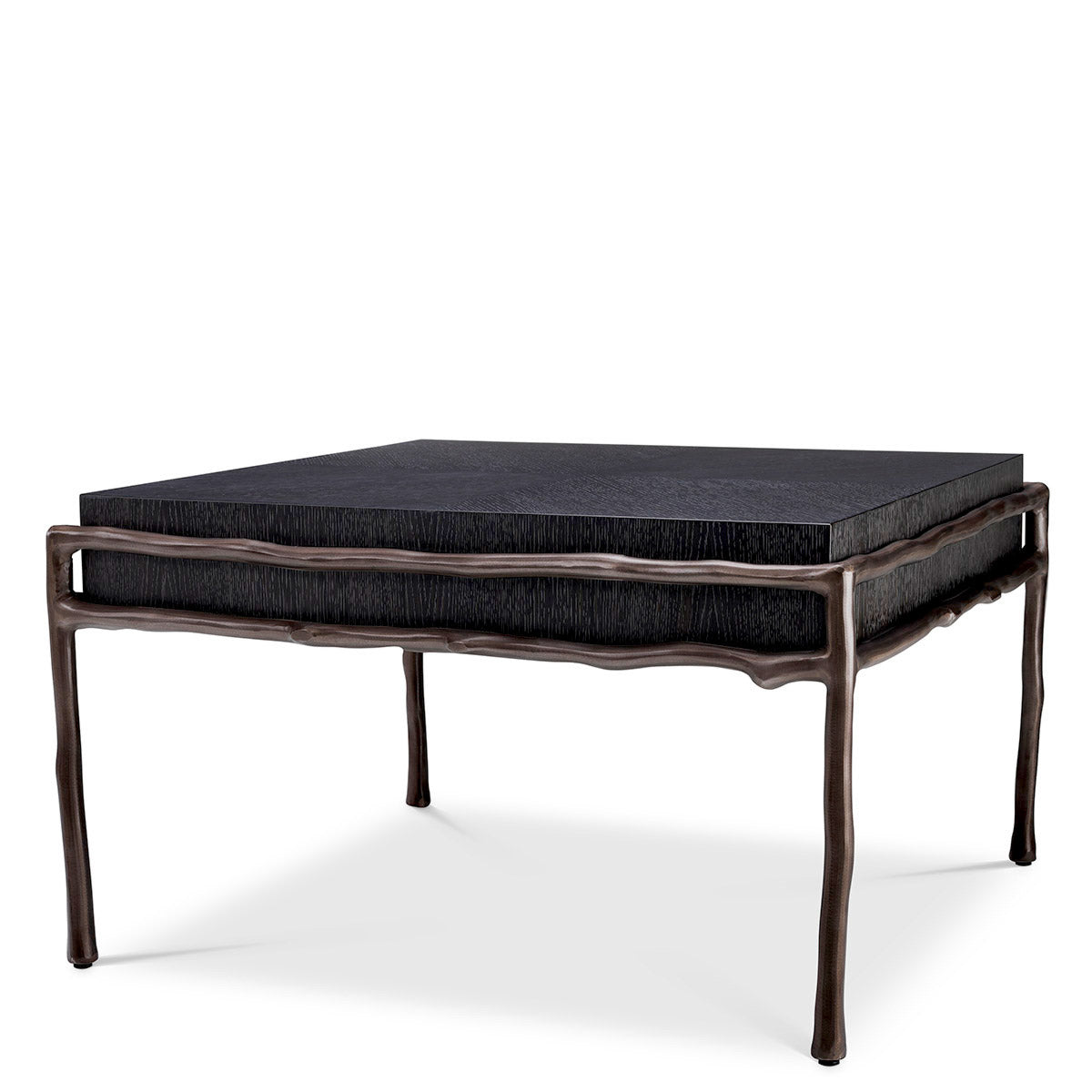 Eichholtz Side Table Premier With its charcoal oak veneer table top and medium bronze finish frame, Side Table Premier