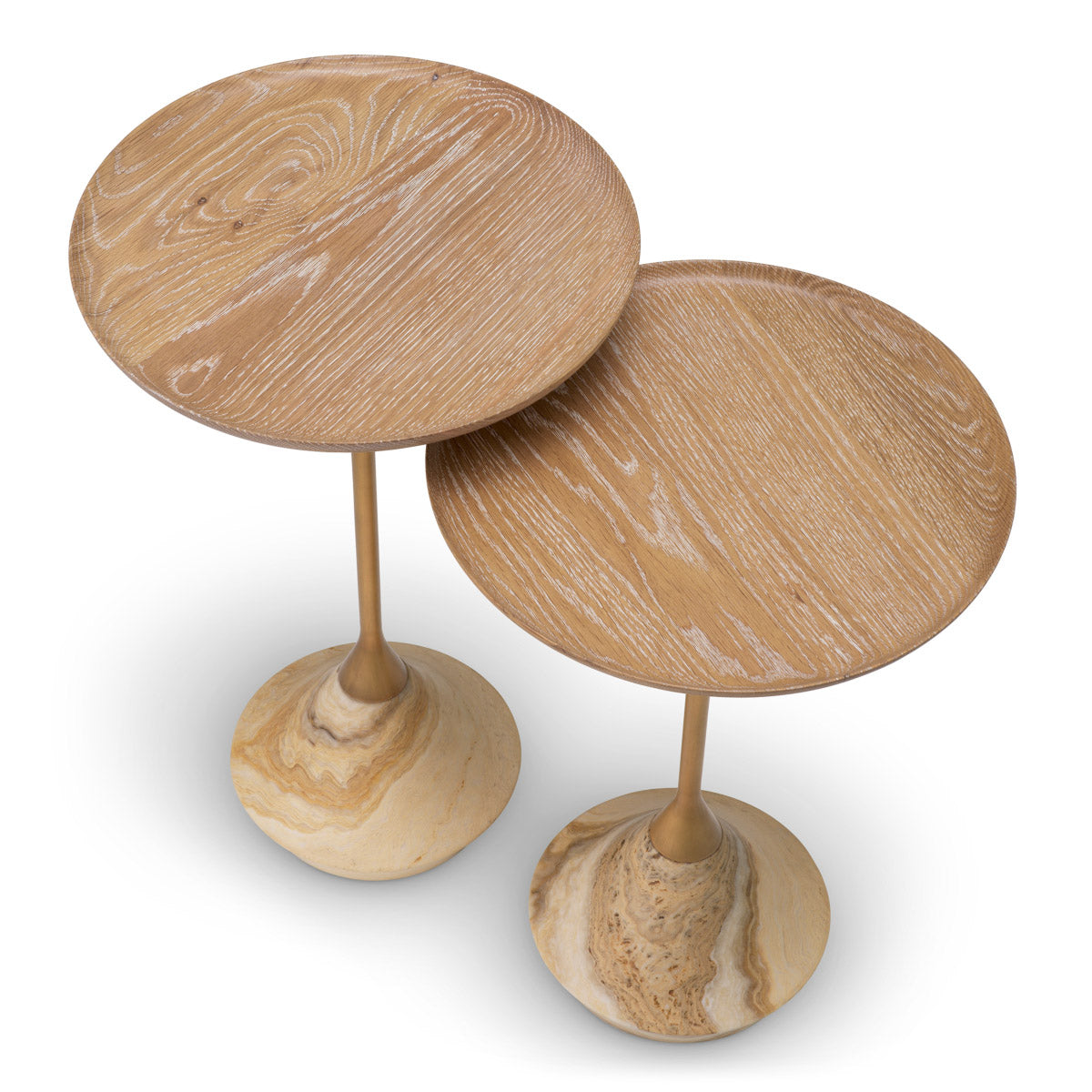 Eichholtz Side Table Puglia set of 2 used here is a natural metamorphic rock. It exhibits two unique colours intertwined - the