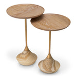 Eichholtz Side Table Puglia set of 2 warm honey colour formed by oxidised iron and has an artistic quality to the pattern,