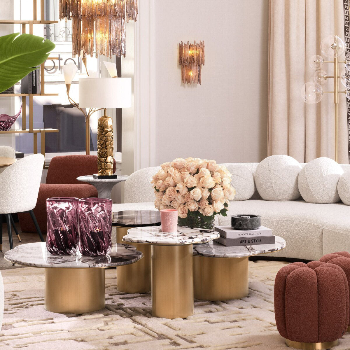 Eichholtz Side Table Shapiro space. Its captivating presence emanates luxury and sophistication, showcasing a remarkable marble top that...