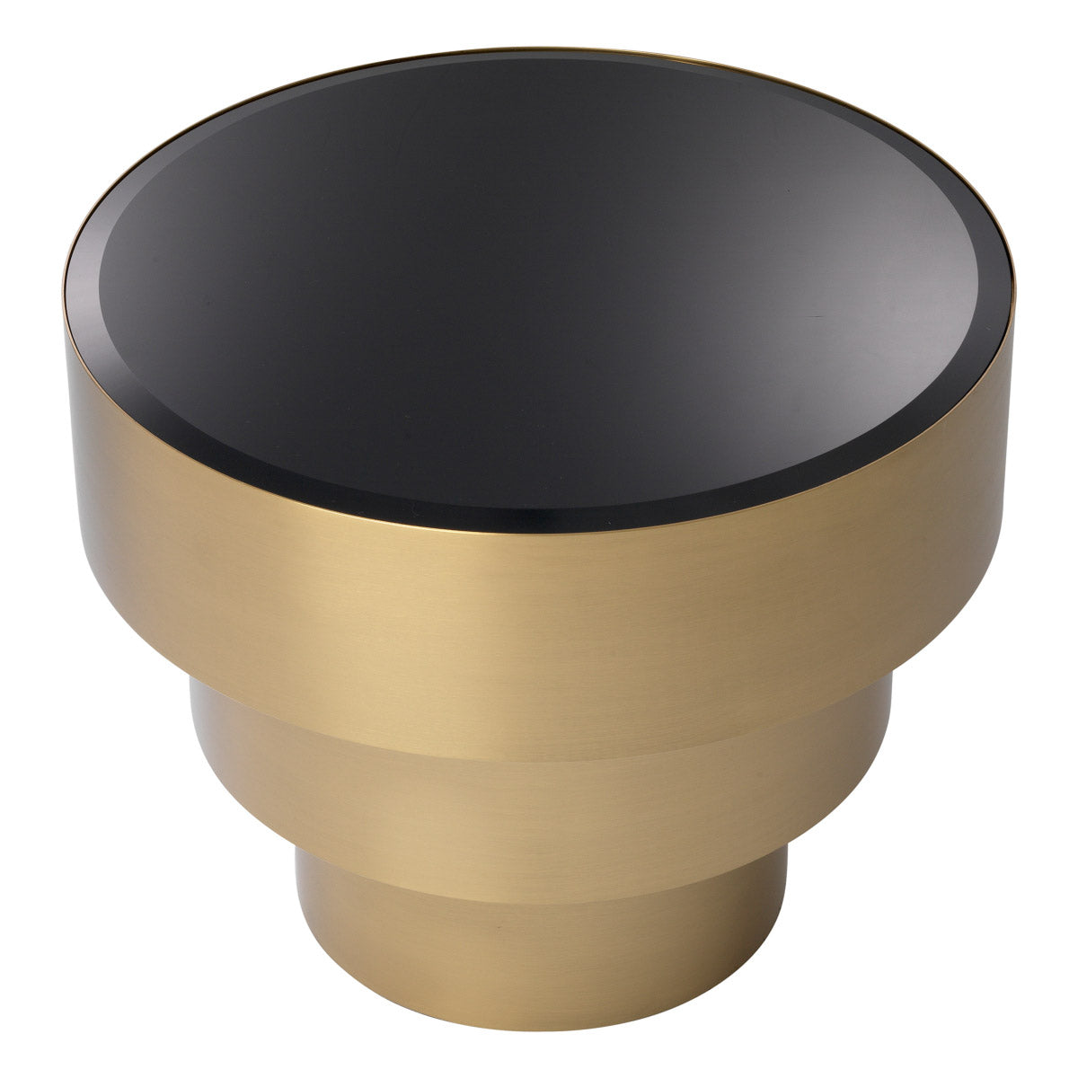 Eichholtz Side Table Sinclair side table is topped with a round plate of bevelled black glass. Side Table Sinclair