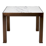 Eichholtz Side Table Tardieu a sturdy medium bronze finish frame and a tabletop of Italian bianco lilac marble. Side