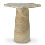 Eichholtz Side Table Terry artistic minimalism, showcasing the natural veining and charm of the onyx. Topping of the table