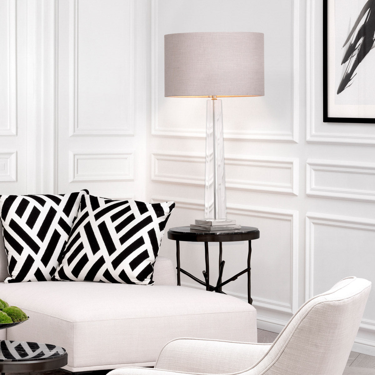 Eichholtz Side Table Tomasso dark bronze finish legs in the shape of branches and a chic round tabletop of