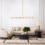 Eichholtz Sofa Agostino textured upholstery fabric, the vertical tufting and grand silhouette create a luxurious, plush sink-in feel.