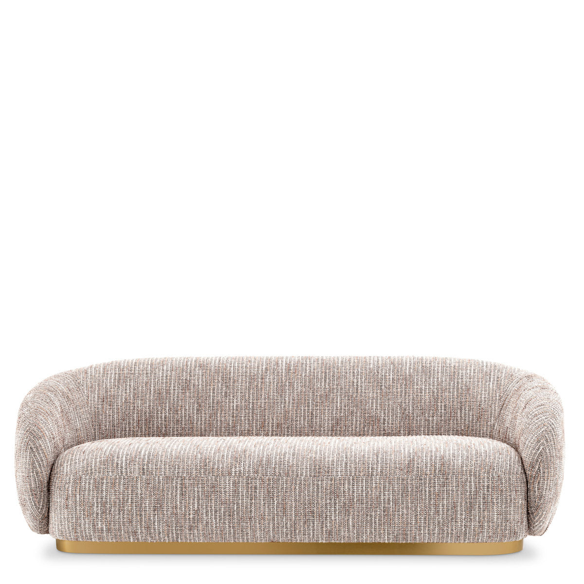 Eichholtz Sofa Brice space. Cosy and contemporary, this elegantly curved couch features a soft fabric upholstery in Mademoiselle