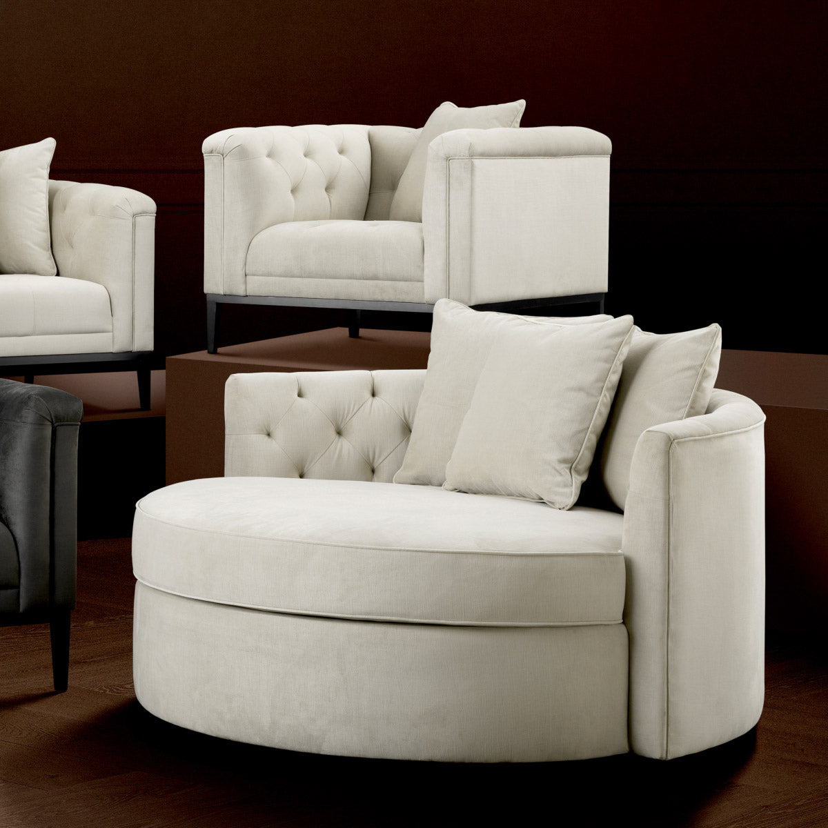 Eichholtz Sofa Carlita refined design with elevated materials for a statement in any luxury interior. Dimensions W 62.0"