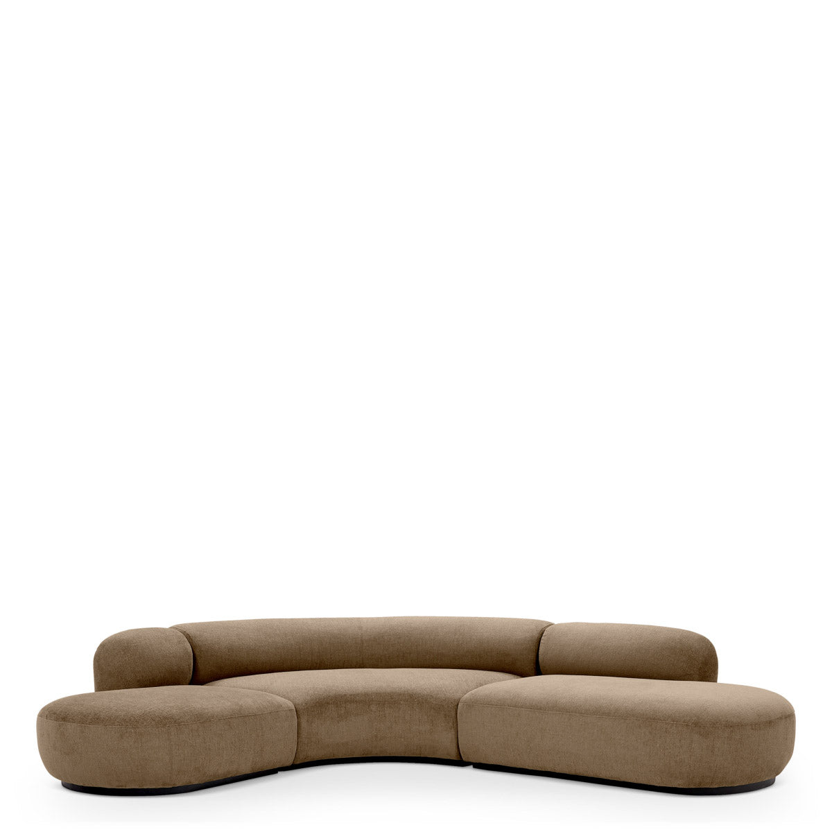 Eichholtz Sofa Björn L curves and covered in elegant brown fabric, this sofa fits seamlessly into both minimalist and