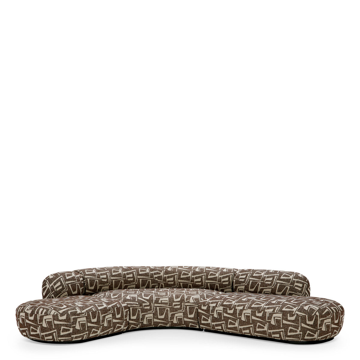 Eichholtz Sofa Björn L curves and covered in elegant brown fabric, this sofa fits seamlessly into both minimalist and