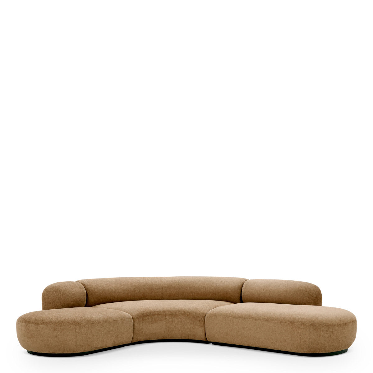 Eichholtz Sofa Björn L curves and covered in elegant brown fabric, this sofa fits seamlessly into both minimalist and