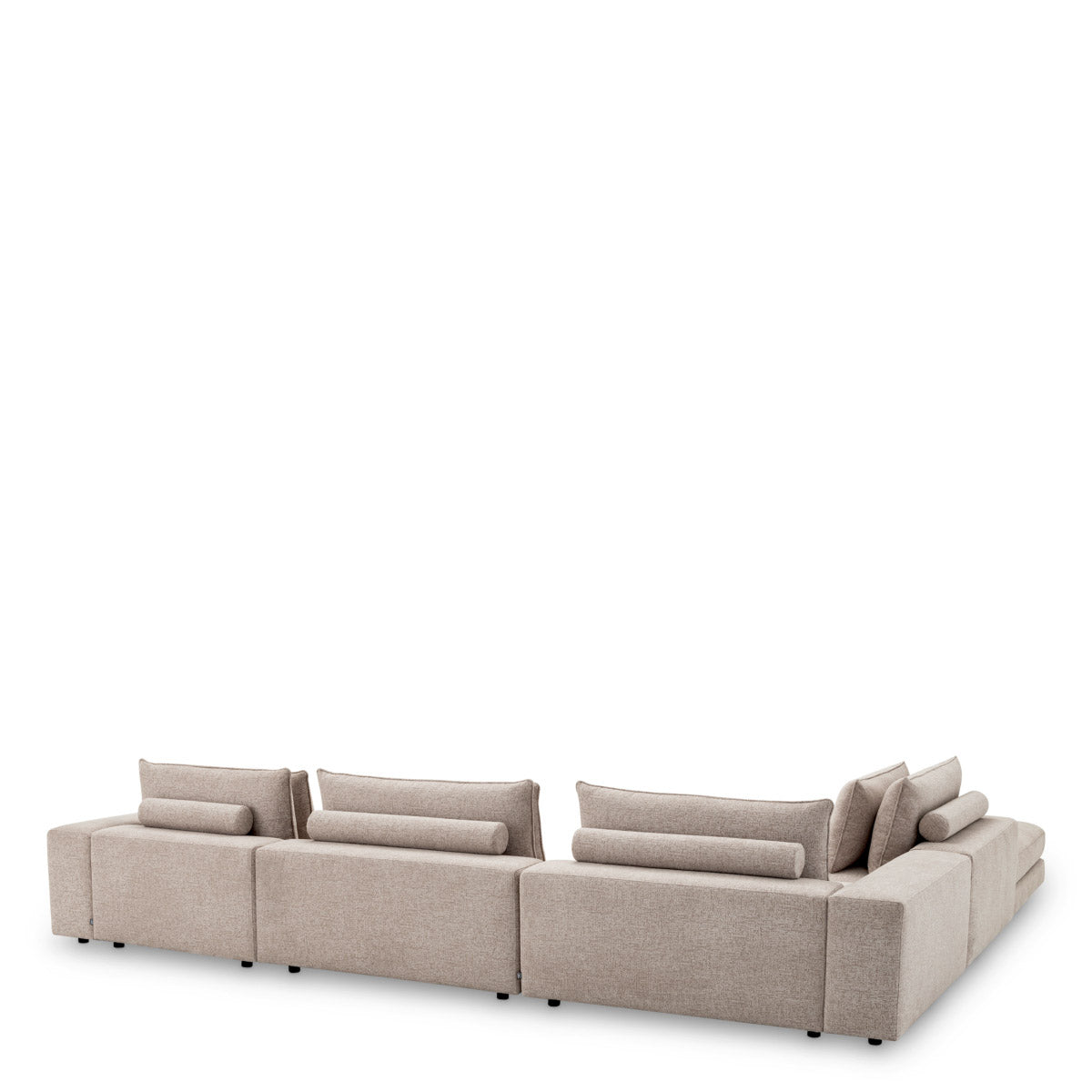 Eichholtz Sofa Lounge Club Club Lounge in Nuoro greige fabric. Complemented by sleek black feet, this exclusive piece effortlessly