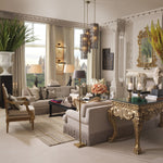 Eichholtz Sofa Madison sofa features exquisite fringes that add a touch of elegance. Upholstered in Palmer Beige and