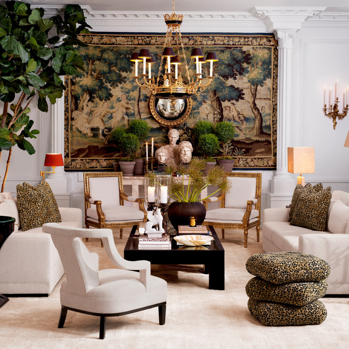 Eichholtz Sofa Manhattan the captivating silhouettes and rich colors of the The Met's Great Hall. This chair offers