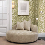 Eichholtz Sofa Björn Round sleek black wooden base. This cuddler style sofa beckons you to sink into its inviting