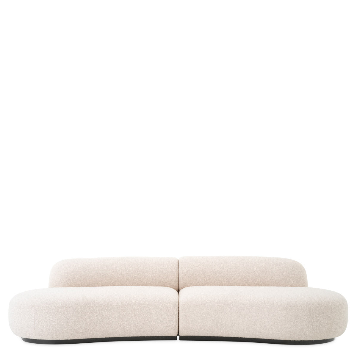 Eichholtz Sofa Björn S and fully upholstered in cream-coloured bouclé, this sumptuous sofa matches with both modern and traditional