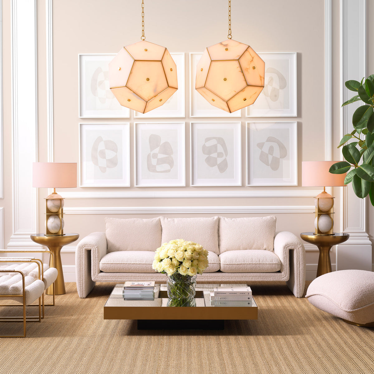 Eichholtz Sofa Tondo of one piece in a free flowing shape that forms the bottom and armrests without