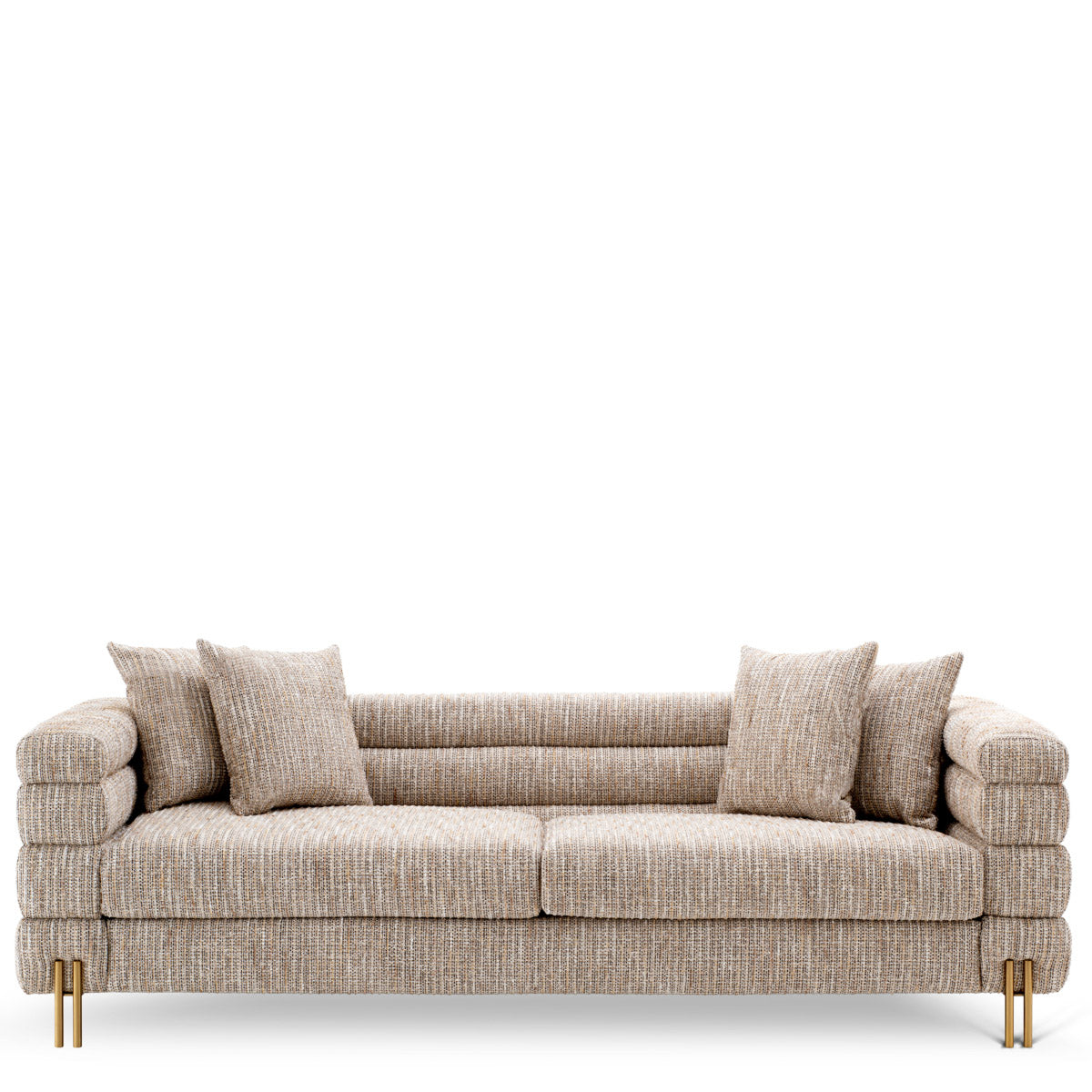 Eichholtz Sofa York design style from the 1930s that is characterised by soft curving forms and long horizontal