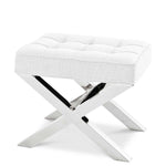 Eichholtz Stool Beekman Place The sleek and chic Beekman Place Stool features a seat with Avalon white upholstery and