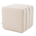 Eichholtz Stool Bente your living room or bedroom. Featuring a bouclé cream upholstery with deep channel stitching, this