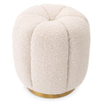 Eichholtz Stool Orchanic covered with soft-touch Bouclé cream and has a flower shape that is accentuated by deep