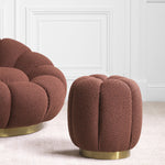 Eichholtz Stool Orchanic covered with soft-touch Bouclé rouge and has a flower shape that is accentuated by deep