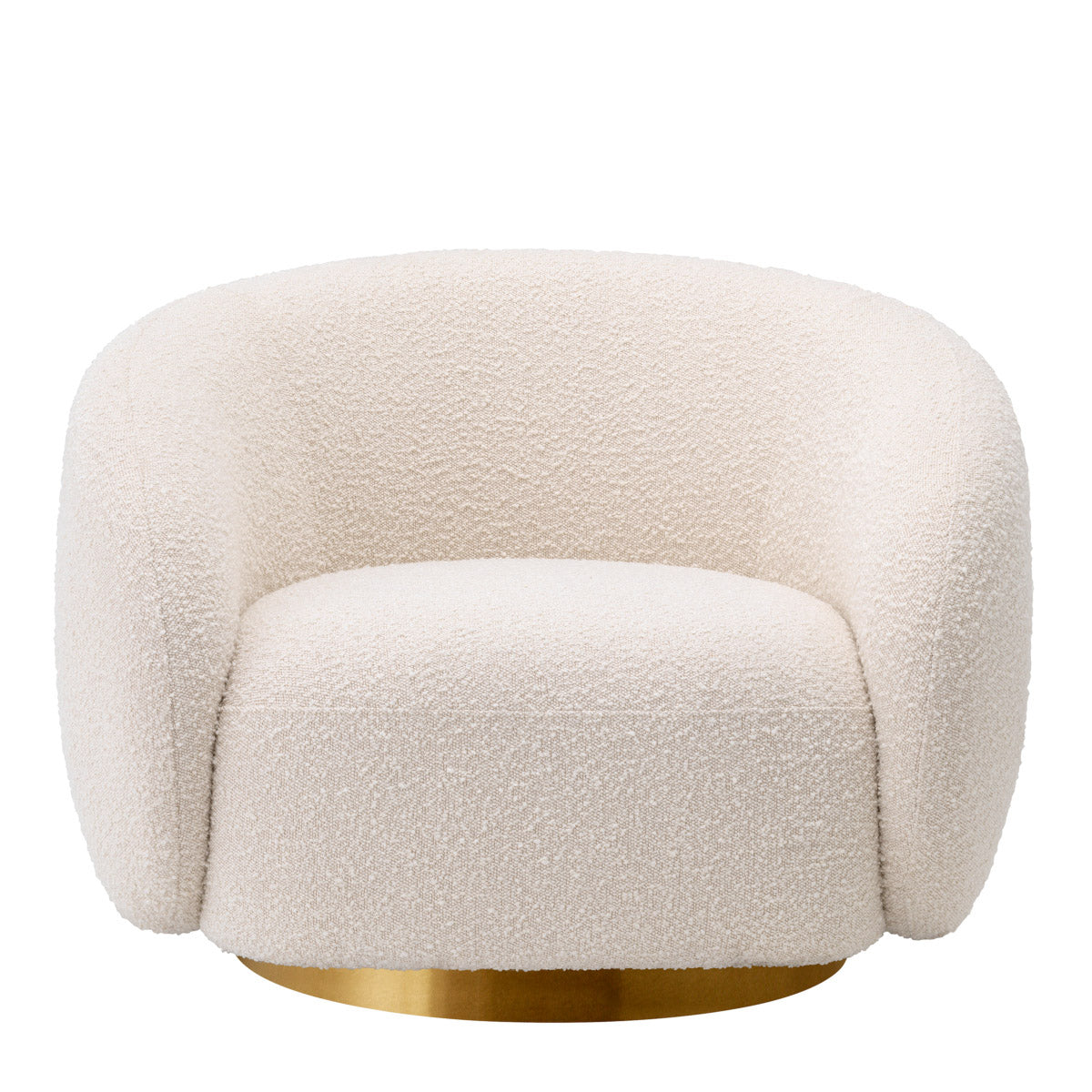 Eichholtz Swivel Chair Brice your living space. Cosy and contemporary, this elegantly curved swivel chair features a stylish cream-coloured