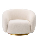 Eichholtz Swivel Chair Brice your living space. Cosy and contemporary, this elegantly curved swivel chair features a stylish cream-coloured