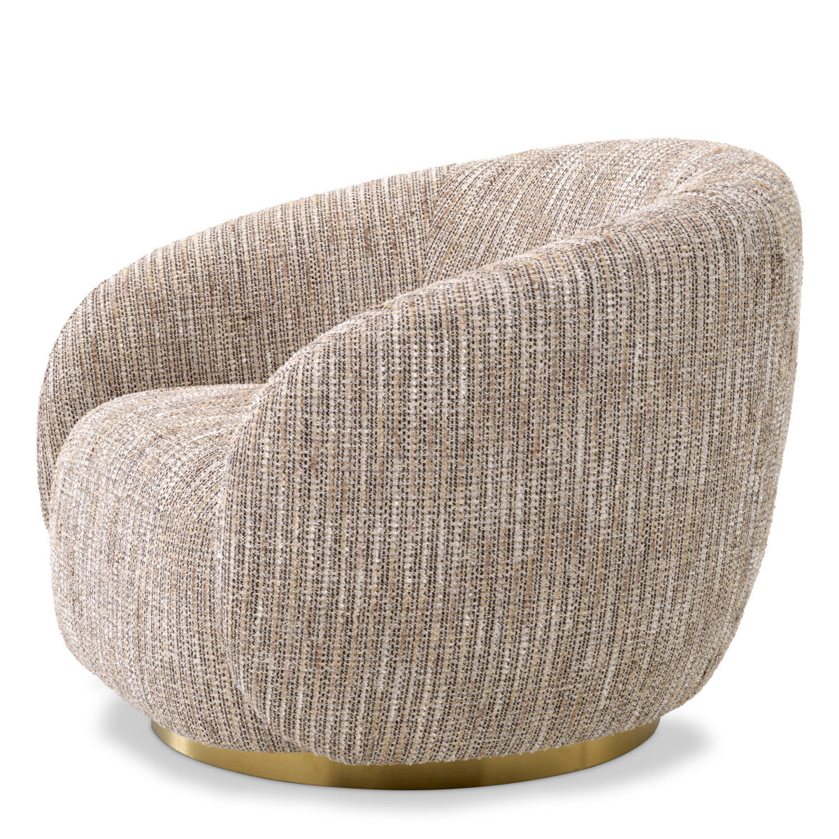 Eichholtz Swivel Chair Brice beige upholstery and a brushed brass swivel base. Swivel Chair Brice Crafted by Eichholtz this