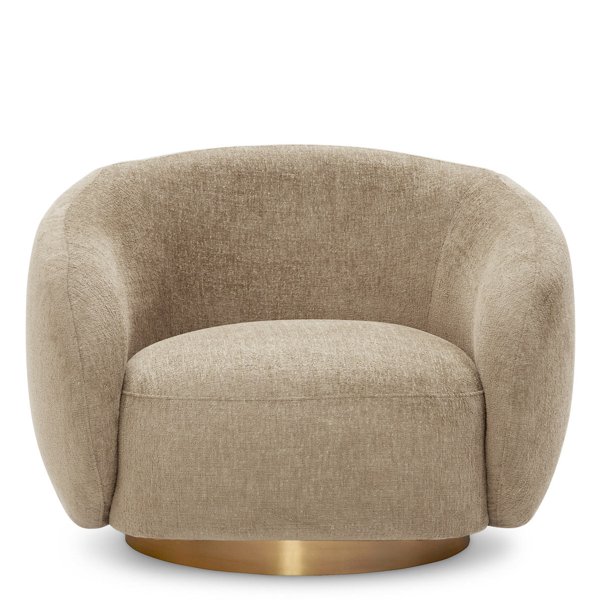 Eichholtz Swivel Chair Brice living space.Designed for both comfort and style, this contemporary swivel chair features soft beige fabric