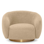 Eichholtz Swivel Chair Brice living space. Cosy and contemporary, this elegantly curved swivel chair features a stylish sand-coloured fabric